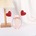 Sparkly red heart headband with spring sequins for Valentine's Day party outfits - Red Glitter Heart