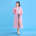 Impermeabile in EVA rosa traslucido con cappuccio e bottoni a pressione per viaggi - 18 Seta Rosa Chiaro