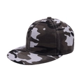 Detailed side view of a high-quality camouflage flat-brimmed outdoor baseball cap for men. - Grey Digital Flat Brim