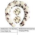 Leopard print plush headband and wristband set for face washing and skincare routines - 18-white And Brown Leopard Print Headband + 1 Pair Of Wristbands