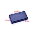 Dark blue linen textured gift box with dimensions 90x45x18mm for jewelry and keychains - Blue