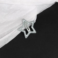Y2K dopamine star hair clip in dusty blue finish with hollow pentagon design - Premium Grey
