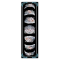 Vertical wall scroll featuring watercolor phases of the moon and blue butterfly motifs - Style 14 / 40x150cm