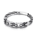 Industrielles Punk-Motorradketten-Armband in Silber und Schwarz aus Edelstahl - Zweifarbig Silber/Schwarz (KB144295-KFC)