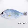 Realistic silver fish shaped pencil case with high-definition fish print and zipper - Silver Fish