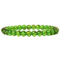 Green natural stone 6mm bead bracelet with gold mantra engraving for women - Green Mantra Stone
