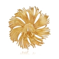 Broche de flor dorada vintage francés con diseño de borla para abrigos de mujer - Estilo Floral de Fuegos Artificiales (FG015-A) / Dorado
