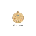 Golden Evil Eye pendant with blue and colorful crystals for DIY jewelry making 15.5x18mm - Classic Multi-stone Blue Eye / Medium