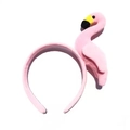 Diadema de flamenco rosa 3D de felpa suave para niñas y mujeres, accesorio adorable - Rosa Claro