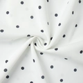 Detailed view of lightweight white chiffon fabric with black polka dots in spiral pleats - S / Top And Bottom / White (Material Details)