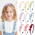 Cute kids headband with 3D heart-shaped bow design in nine macaron colors - Wine Red (8)