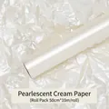 Pearlescent cream beige tissue paper for flower wrapping 50cm x 10m roll - Pearlescent 【Cream Rice】50cm*10m/Roll