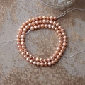 Brin de perles d'eau douce naturelles rose orangé 5mm pour création de bijoux DIY - Orange Rose Naturel