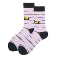 Cartoon mummy crew socks in light purple with yellow eye details for holiday wear - 38-46 / Light Purple Mummy Big Eyes
