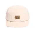 Casquette camp 5 pans beige séchage rapide avec écusson en cuir marron devant - Réglable / Beige