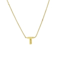 Classic 18k gold plated necklace featuring a minimalist letter T pendant on a fine chain - Letter T