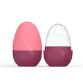 Pink and purple silicone facial ice roller massager with frozen gel core for skincare - New Egg Rose Red