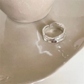 Adjustable S925 sterling silver ring featuring a unique irregular wavy design in silver - JZ0723-Irregular Wave