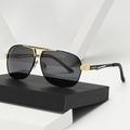 Occhiali da sole aviator polarizzati fotocromatici da uomo con montatura nero e oro - Lente polarizzata / Montatura Oro Nero Lenti Grigio Nero