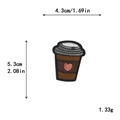 Écusson brodé tasse à café marron avec cœur rose pour décoration DIY vêtements - GZ-4514 Glace