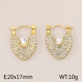 Boucles d'oreilles vintage dorées avec design évidé et strass scintillants - Style B Bouclier Incurvé (KE113809-KFC) / Doré