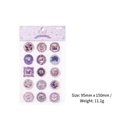 Purple wax seal style 3D relief stickers with floral and butterfly motifs, 15pcs set - Angel Romance
