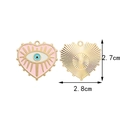 Rosa herzförmiger Evil Eye Legierungsanhänger mit goldenen Strahlen für DIY Schmuck - 2.8CM×2.7CM / Rosa