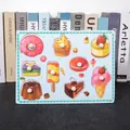 Wooden dessert puzzle with peg handles featuring colorful cupcakes and macarons - A032 Desserts Recognition