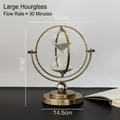 Antique bronze rotating hourglass with white sand and 30-minute timer for office decor - Globe Hourglass Large 30 Mins