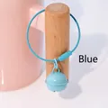 Sky blue bell pendant with matching steel wire ring for bags and keychains - Blue