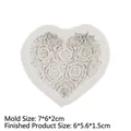 Molde de silicona en forma de corazón con diseño de rosas, tamaño 7x6x2cm - 1# Corazón de Rosa - Gris / Grupo de Rosas Grande