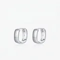 Minimalistische s925 Sterling Silber Creolen rechteckig mit poliertem Hochglanz-Finish - 925er Silber / Silber