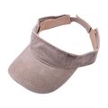Detailansicht eines retro gewaschenen Sonnenvisiers aus khakifarbenem Baumwollstoff - Verstellbar / Khaki