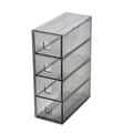 Grey transparent four-layer drawer organizer for necklaces and earring storage - 4-Layer Drawer Box / Transparent Gray