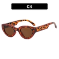 Lunettes de soleil œil de chat motif léopard avec lignes rouges et verres bruns - Léopard / Marron