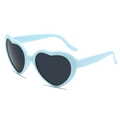 Chic heart-shaped sunglasses in macaron light blue finish with dark black lenses - Light Blue