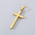 Minimalist polished stainless steel cross pendant in gold finish for DIY necklaces - Pendant Only / Gold