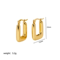 Square 18K gold stainless steel hoop earrings measuring 23mm x 15mm with 5.2g weight - Gold Rectangle Style (YYE023084)