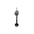 Middle Finger Skeleton Hand Pendant Belly Ring - Black Bar