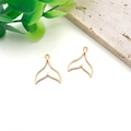 Golden mermaid tail charms made of zinc alloy for DIY jewelry and accessory making - Hollow Fish Tail Frame
