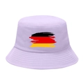 Light purple cotton bucket hat with German flag art print for outdoor sun protection - M / 7# Paintbrush Flag - Purple
