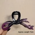 Large gradient purple bow hair claw clip for thick hair, elegant 11cm ribbon design - Gradient Fishtail Purple-11cm