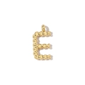 Detail of 18k gold plated stainless steel letter E pendant with twisted rope texture - Letter E