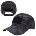 Detalle de gorra táctica de camuflaje con zonas de velcro y correa ajustable de alta calidad - Camuflaje Escamas de Dragón Oscuro