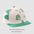 Cartoon dinosaur baseball cap for toddlers in beige and green soft cotton fabric - 45-48cm / Grass Green Print Dinosaur