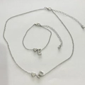 Parure de bijoux avec collier et bracelet en argent avec cœur et lettre E - Lettre E Style (7147) / Argent