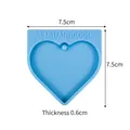 Hellblaue Herz-Silikonform mit Loch, 7,5cm Größe für DIY-Handwerk und Harzanhänger - LOVE YOU Rote Herzen
