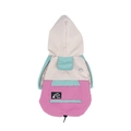 Three-color waterproof dog raincoat with hood and storage pocket in mint green and pink - S / Mint Green