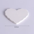 White minimalist heart shaped geometric display stand with matte finish 12.5cm size - Large Heart