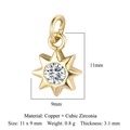 Golden octagonal star pendant with cubic zirconia inlay for jewelry making - Gold Eight-Pointed Star
